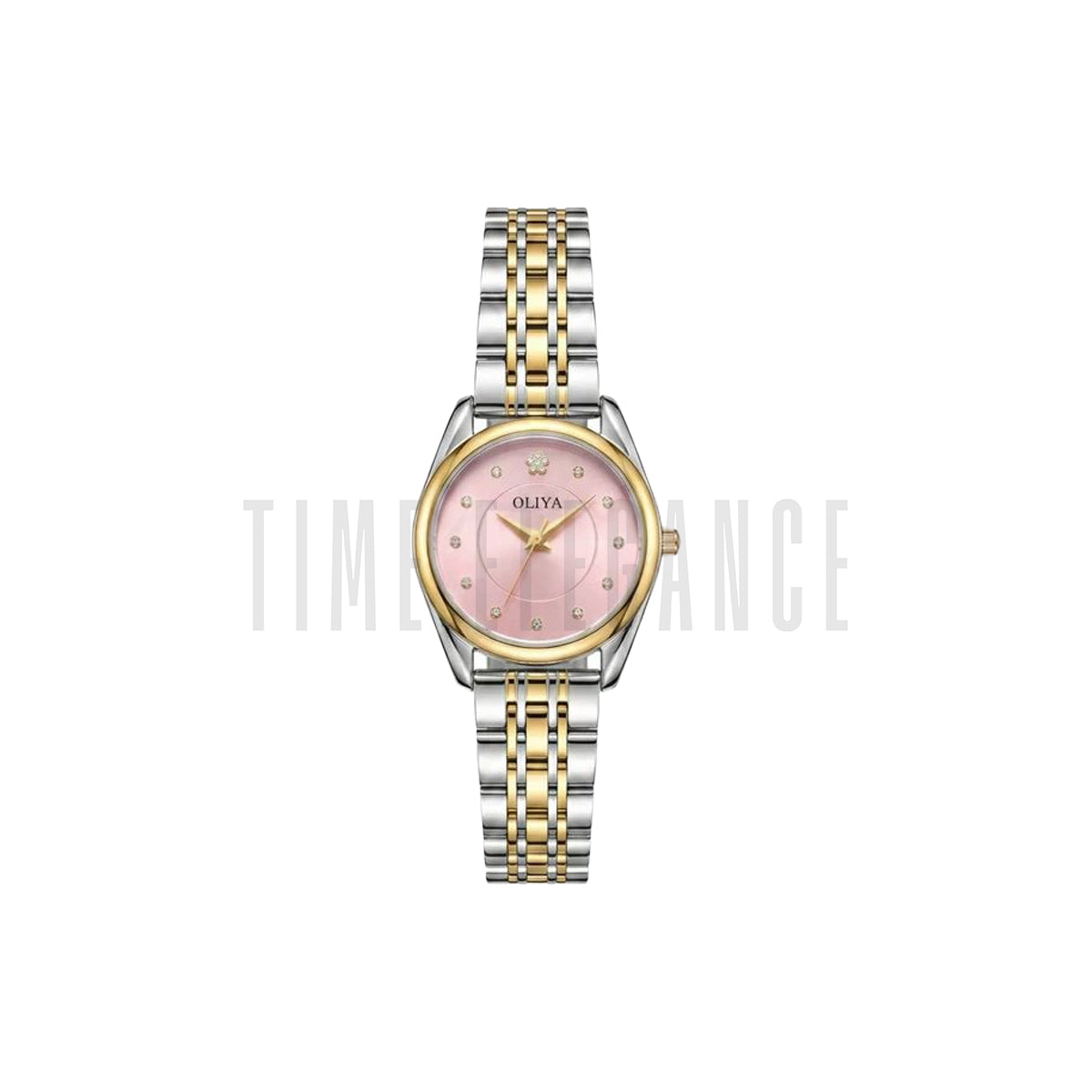 OLIYA 8518 Women’s Luxury Round Quartz Watch Pink Dial – Stainless Steel Water Resistant Wristwatch