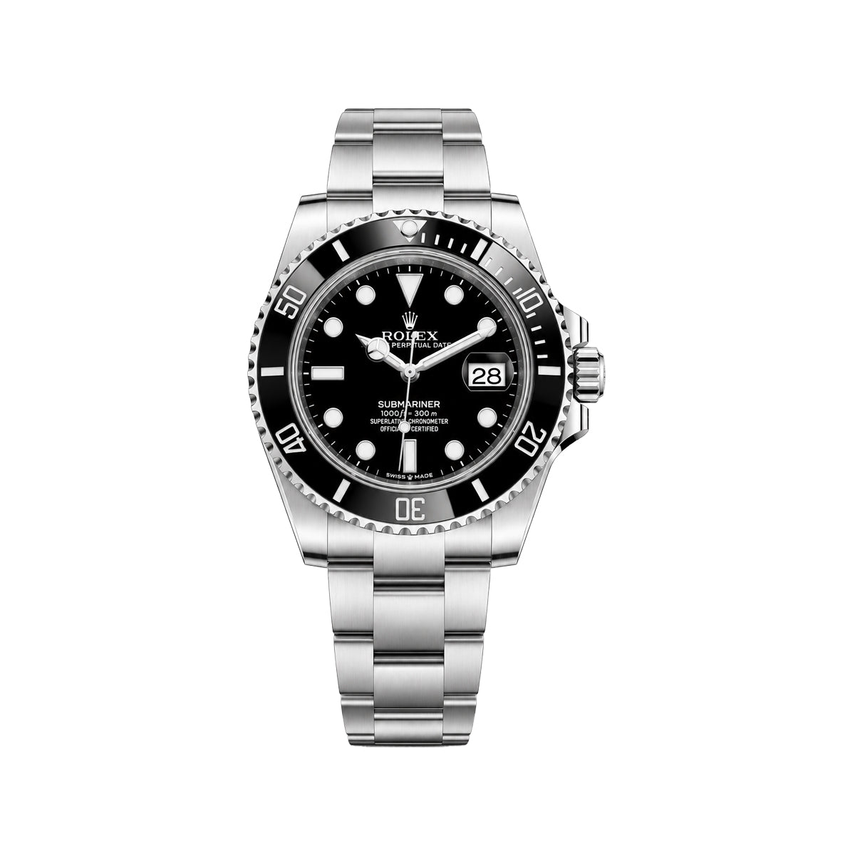 Rolex Black Dial Automatic Diver Watch – Stainless Steel Bracelet & Date Display