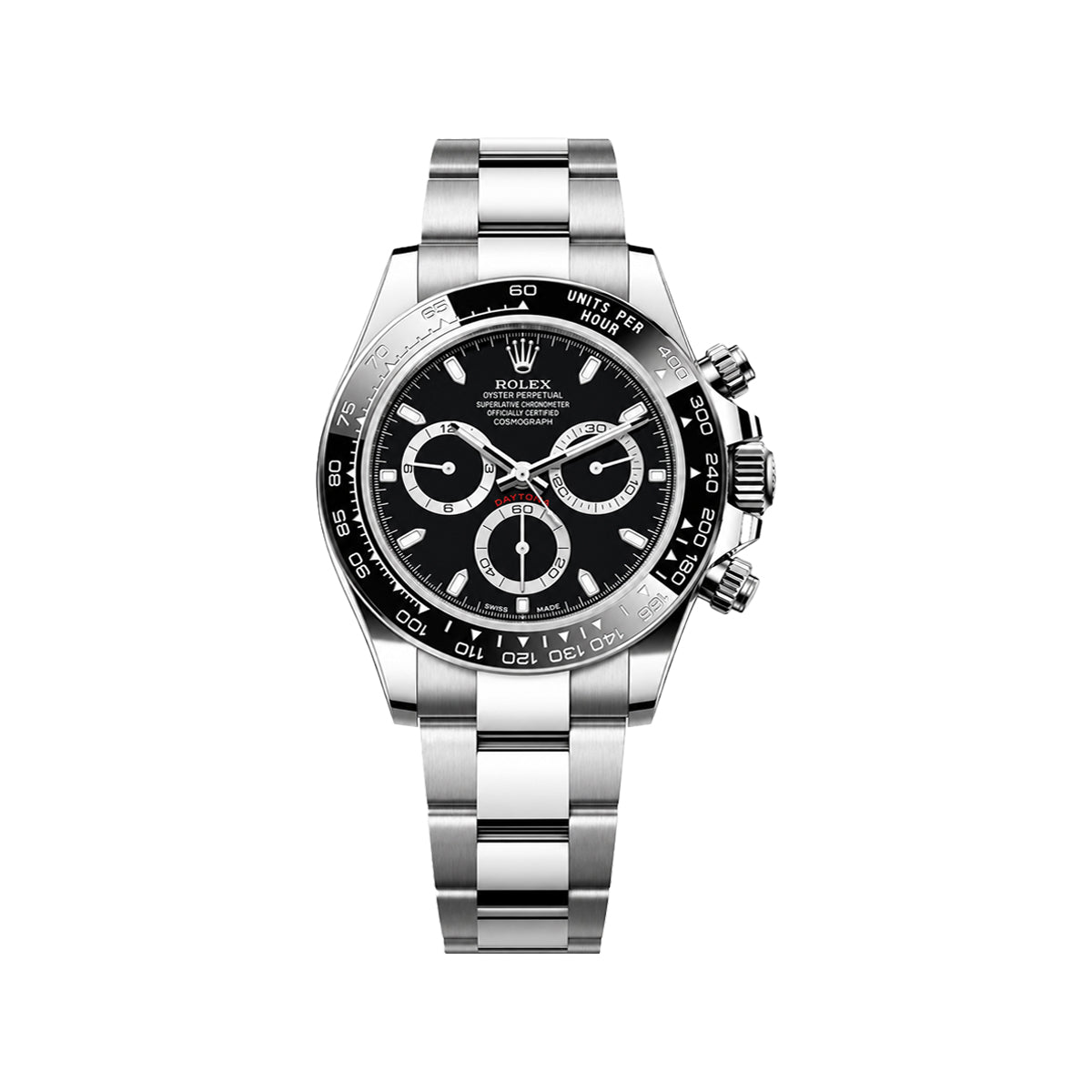 Rolex Black Dial Chronograph Men's Watch – Tachymeter Bezel & Steel Bracelet