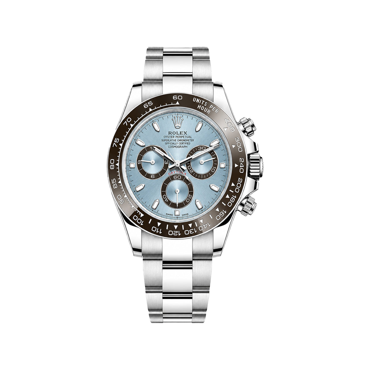 Rolex Ice Blue Dial Chronograph Men's Watch – Tachymeter Bezel & Steel Bracelet