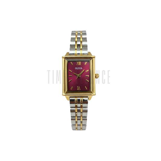 OLIYA 860 Women’s Luxury Quartz Watch Red Dial – Elegant Stainless Steel Fashion Wristwatch