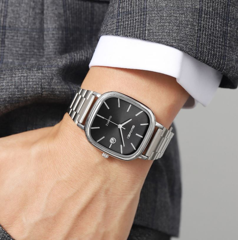 SKMEI 2551 Men’s Quartz Watch Silver Black – Stainless Steel Cartoon Style Water Resistant Wristwatch