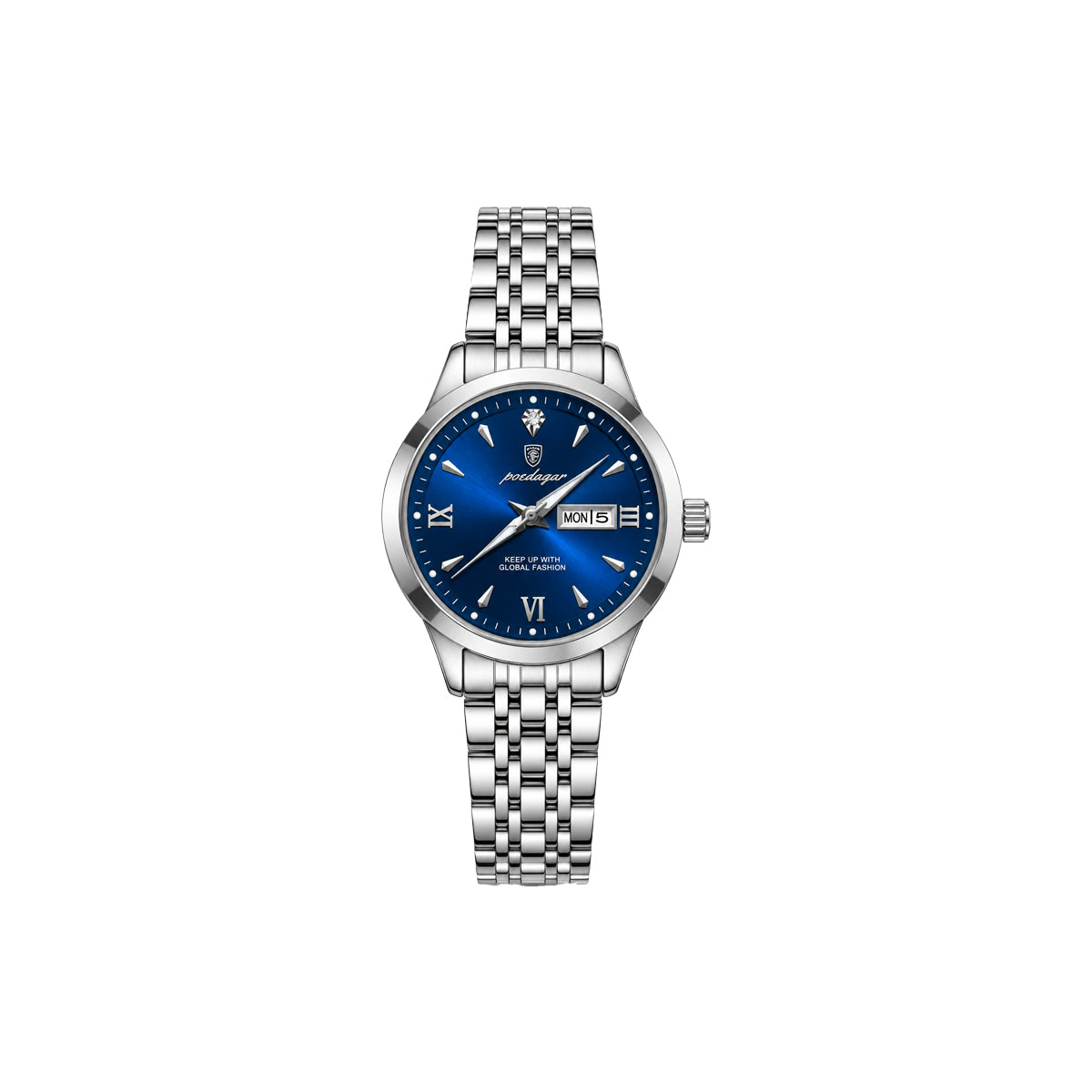 POEDAGAR 504 Women’s Quartz Watch Silver Blue – Stainless Steel Band & Complete Calendar Design (Copy) (Copy) (Copy) (Copy) (Copy) (Copy) (Copy)