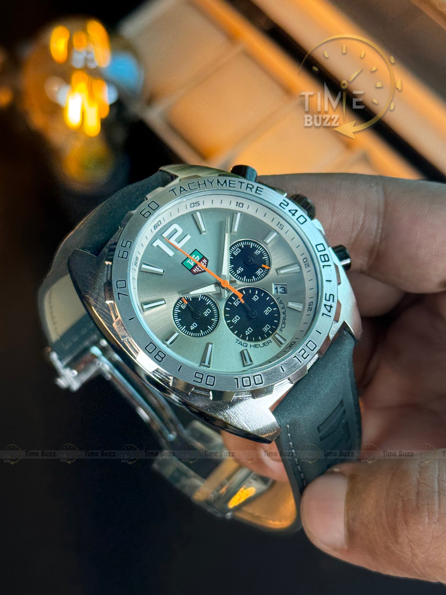 TAG Heuer Formula 1 Chronograph Men’s Watch – Grey Dial & Grey Leather Strap