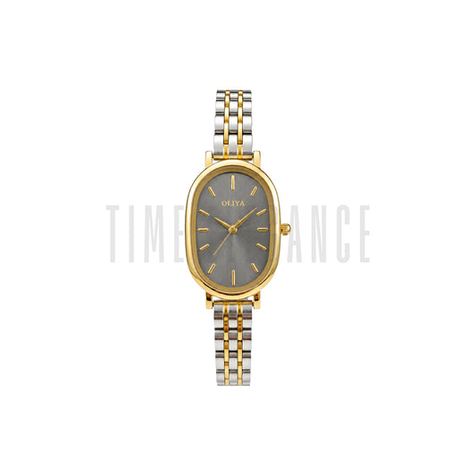 OLIYA 2015 Women’s Oval Quartz Watch Ash Dial – Classic Stainless Steel Fashion Wristwatch
