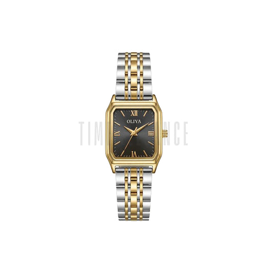 OLIYA 899 Women’s Luxury Square Quartz Watch Black Dial– Simple Scale Fashion Wristwatch