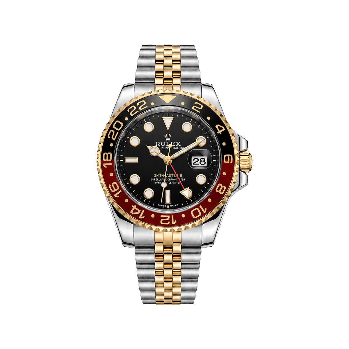 Rolex GMT-Master II Two Tone Men’s Watch – Black Dial & Red Black Bezel