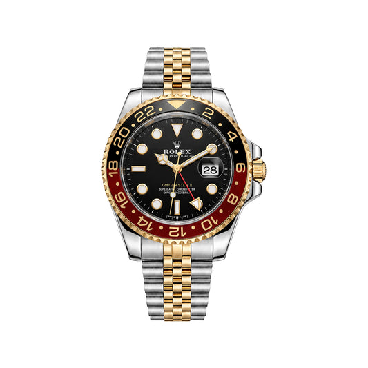 Rolex GMT-Master II Two Tone Men’s Watch – Black Dial & Red Black Bezel