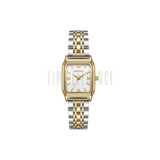 OLIYA 899 Women’s Luxury Square Quartz Watch White Dial– Simple Scale Fashion Wristwatch