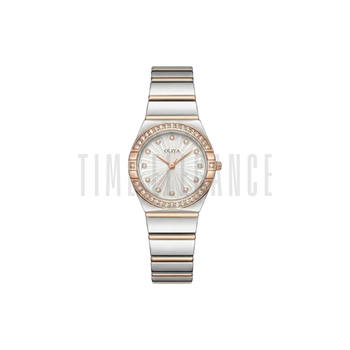 OLIYA 990 Women’s Luxury Diamond Watch White Dial– Stainless Steel Designer Bling Wristwatch