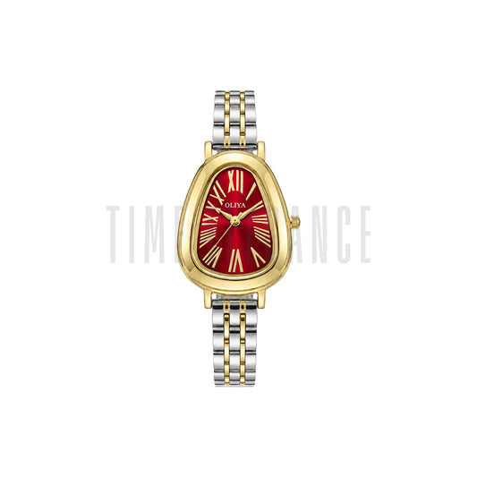 OLIYA 2016 Vintage Snake-Head Quartz Watch Red Dial– Light Luxury Elegant Women’s Wristwatch