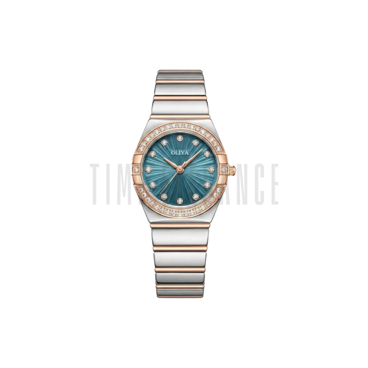 OLIYA 990 Women’s Luxury Diamond Watch Blue Dial– Stainless Steel Designer Bling Wristwatch