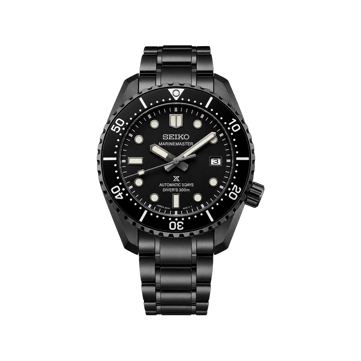 Seiko Marinemaster Automatic – Black Dial Black Stainless Steel Watch
