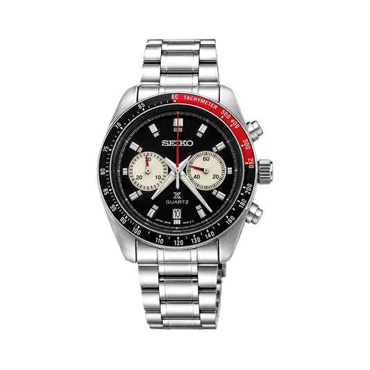 Seiko 292775 Prospex Speedtimer Chronograph Men's Watch – Black Dial, Stainless Steel Bracelet