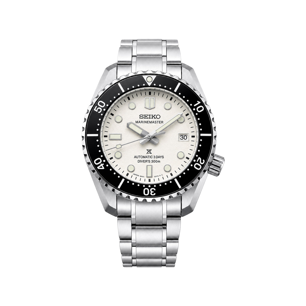 Seiko Marinemaster Automatic – White Dial Black Bezel Stainless Steel Watch