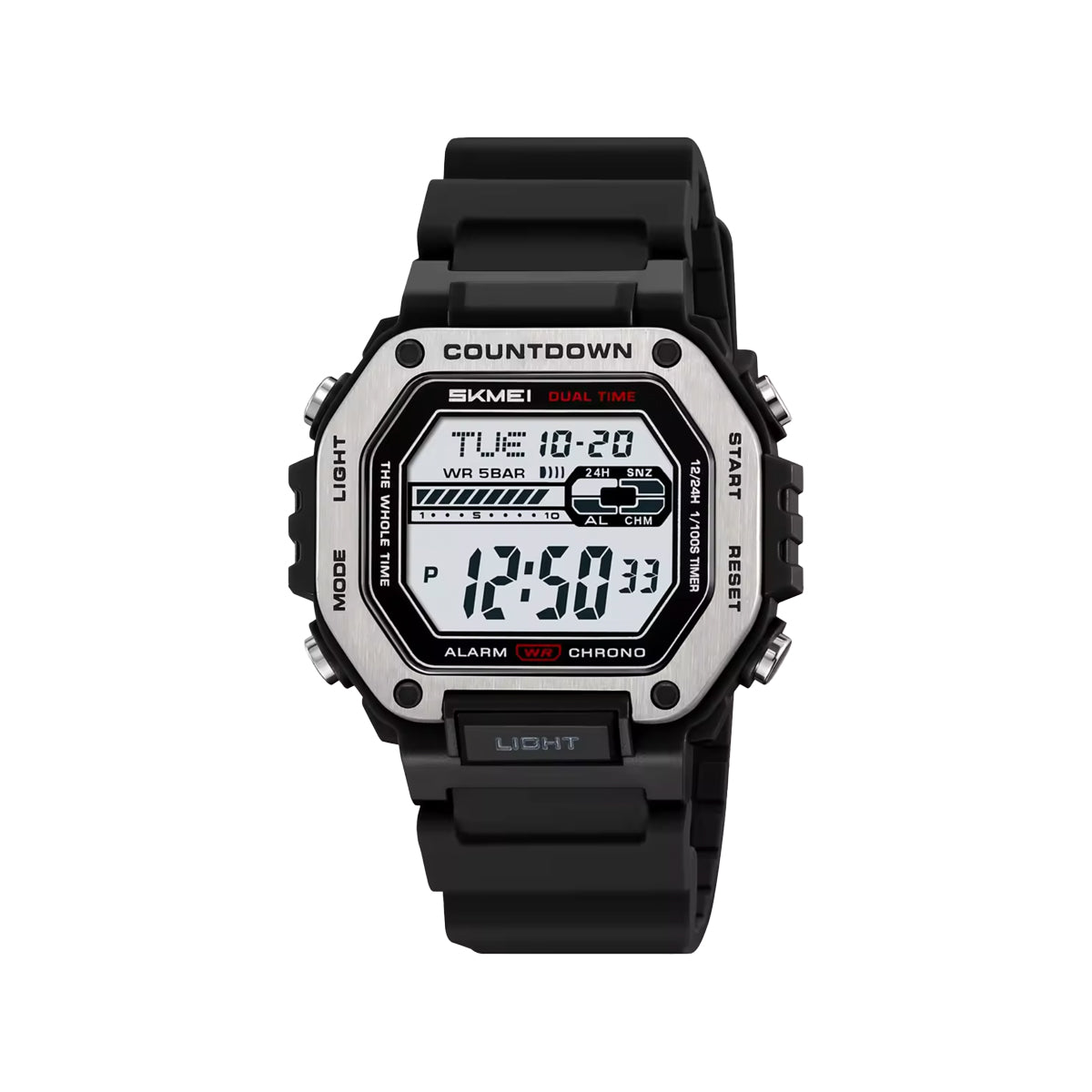 SKMEI 2522 Men’s Sport Digital Watch Black– Chrono Military Date Electronic Wristwatch