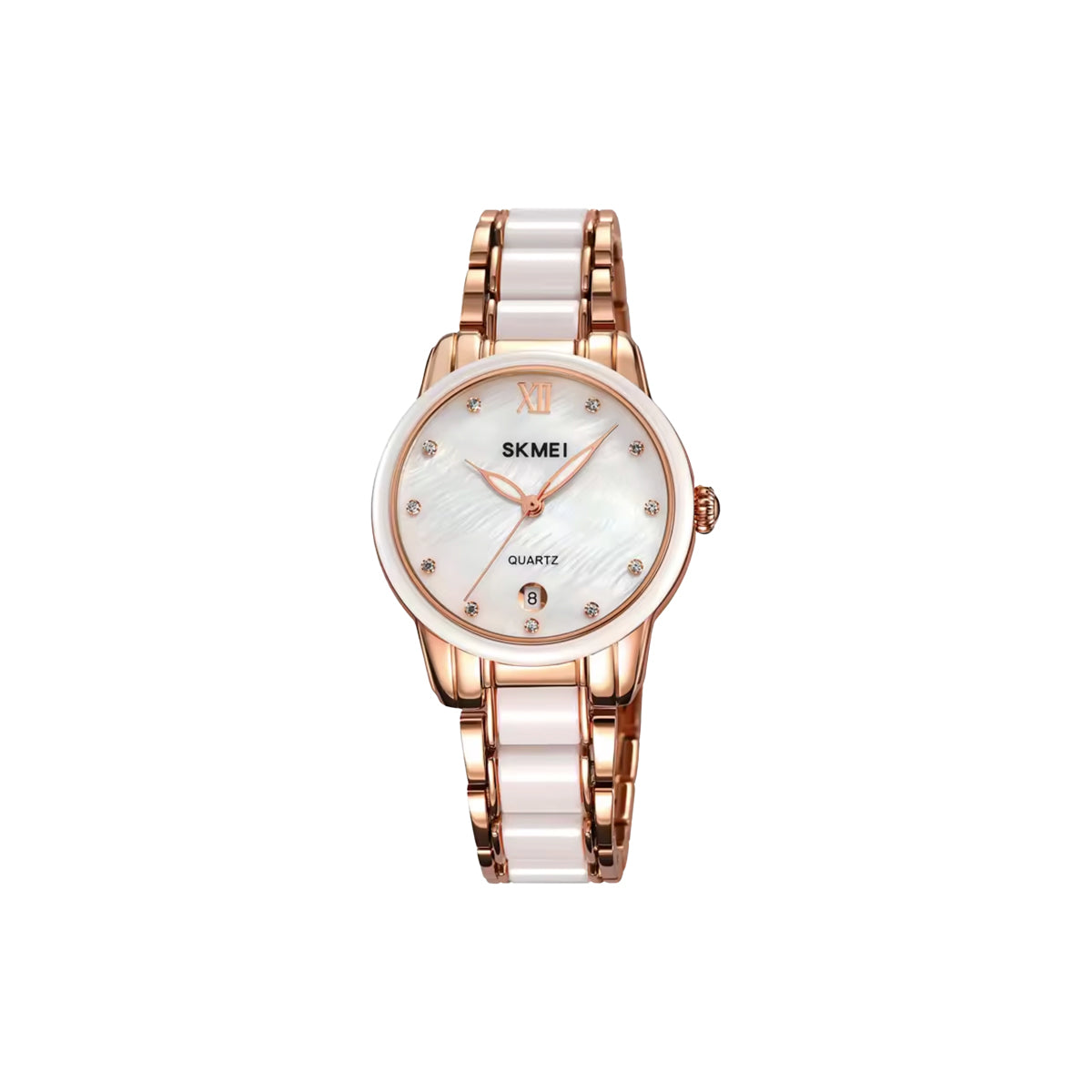SKMEI 2175 Women’s Rose Gold Quartz Watch – Elegant Alloy Bracelet Ladies Watch