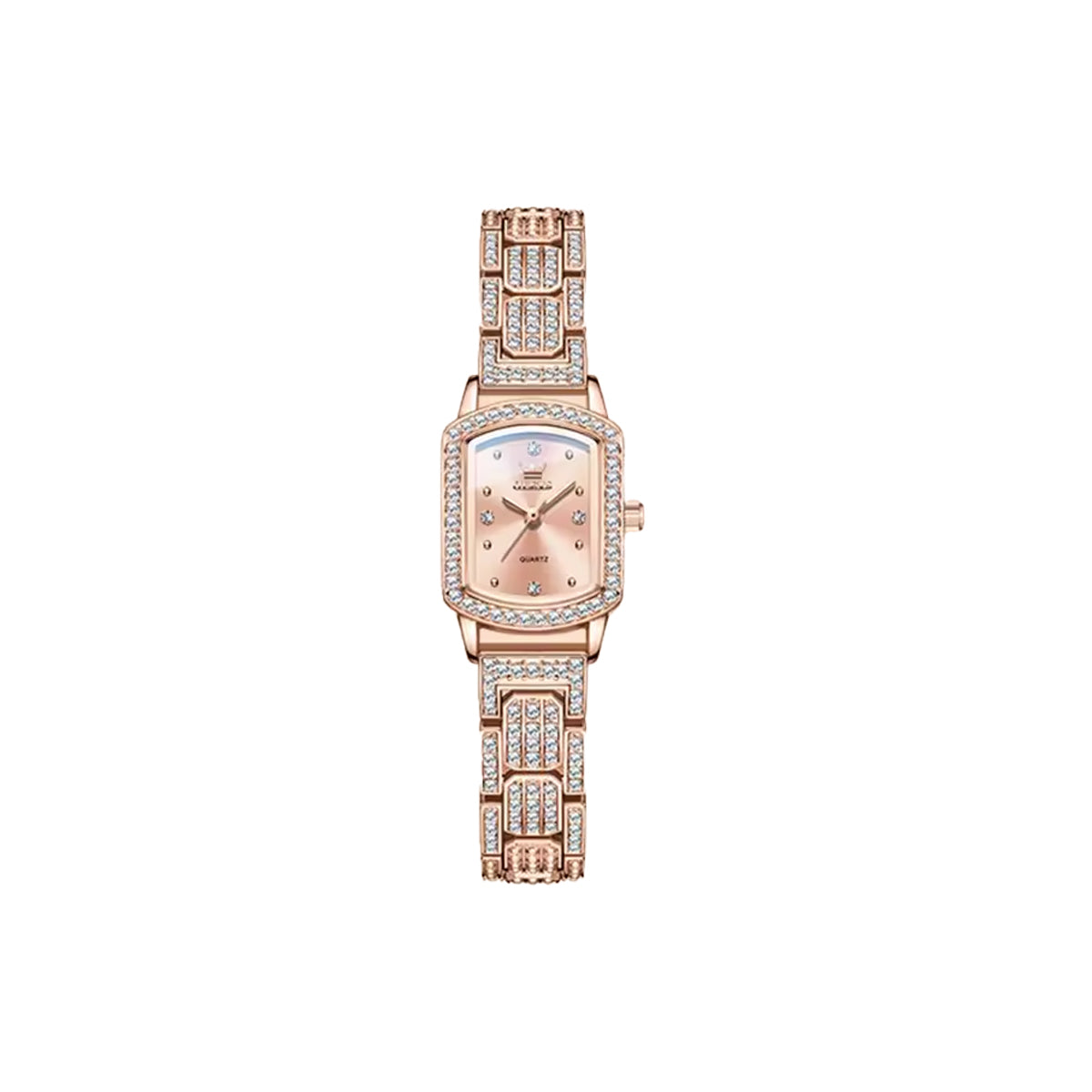 OLEVS 7142 Women’s Luxury Square Diamond Quartz Watch – Rose Gold Elegant Waterproof Ladies Watch