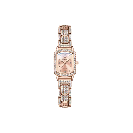 OLEVS 7142 Women’s Luxury Square Diamond Quartz Watch – Rose Gold Elegant Waterproof Ladies Watch