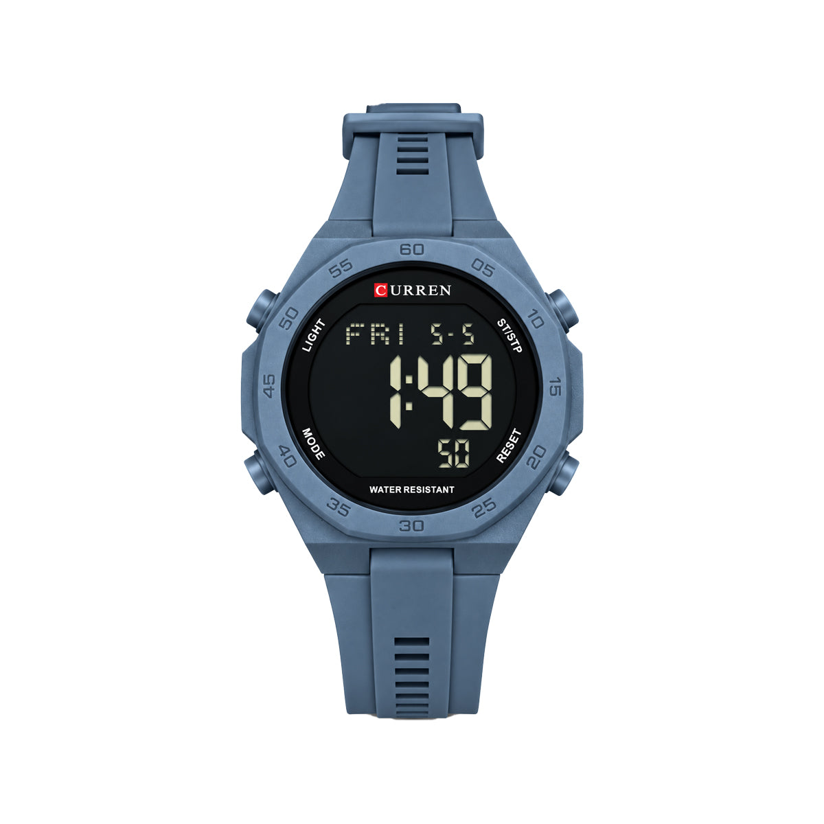 CURREN 6101 Men's Digital Watch GREY– Silicone Strap, Alarm & Backlight