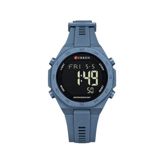 CURREN 6101 Men's Digital Watch GREY– Silicone Strap, Alarm & Backlight