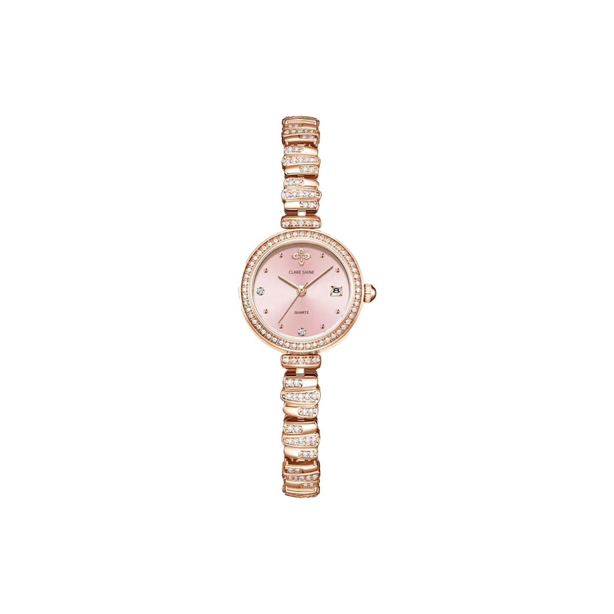CLARE SHINE 7715 Women’s Luxury Ceramic Quartz Watch Rose Gold – Luminous Elegant Waterproof Ladies Wristwatch
