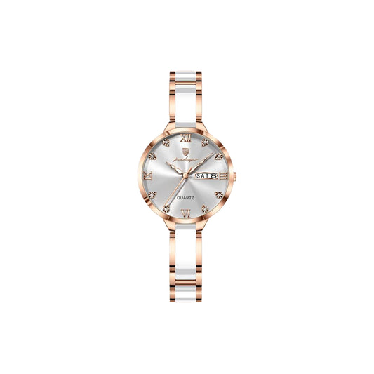 POEDAGAR 506 Women’s Luxury Quartz Watch White– Luminous, Day Date.