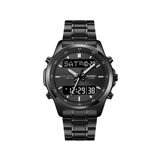 SKMEI 2049 Men’s Analog Digital Sports Watch Black– Triple Time, Chronograph