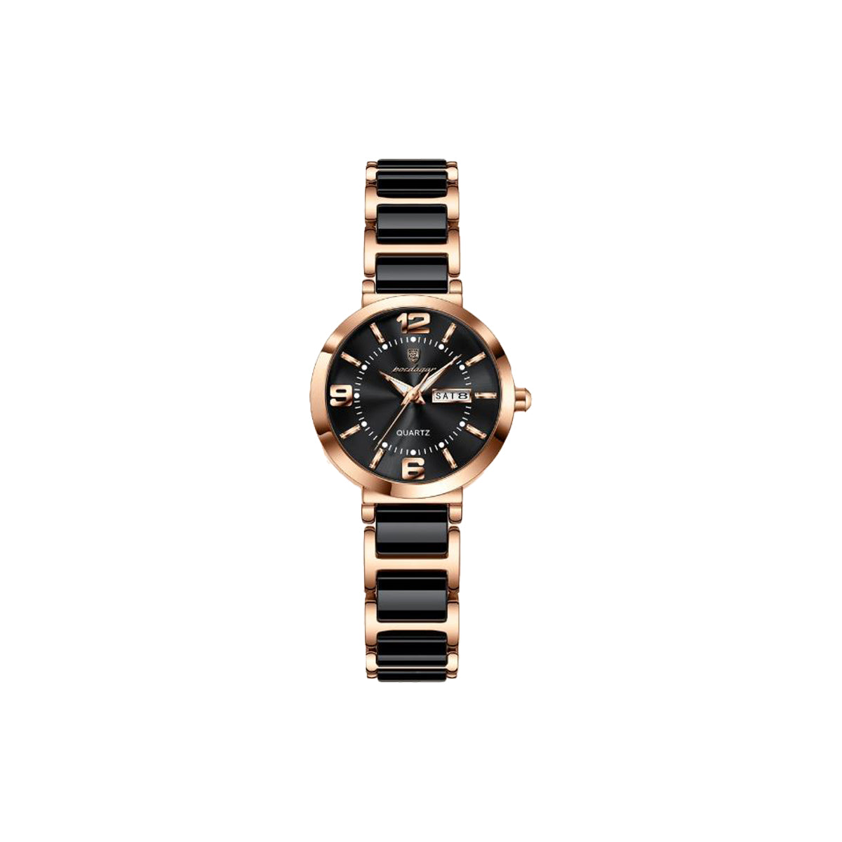 POEDAGAR 507 Women’s Elegant Quartz Watch Black– Day Date, Luminous.