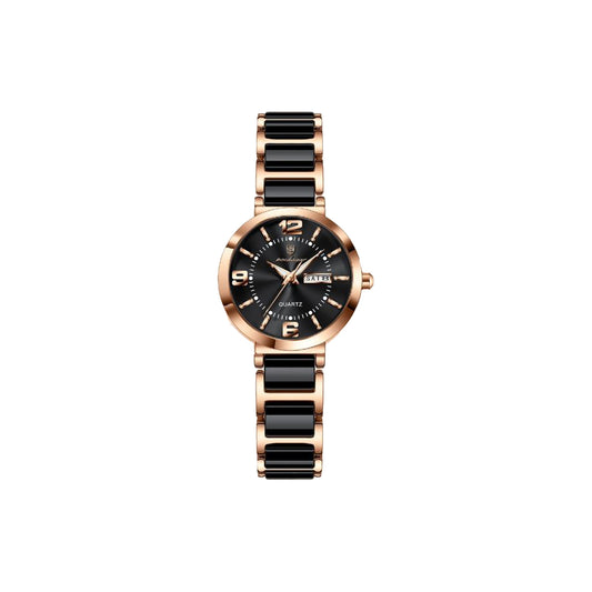 POEDAGAR 507 Women’s Elegant Quartz Watch Black– Day Date, Luminous.