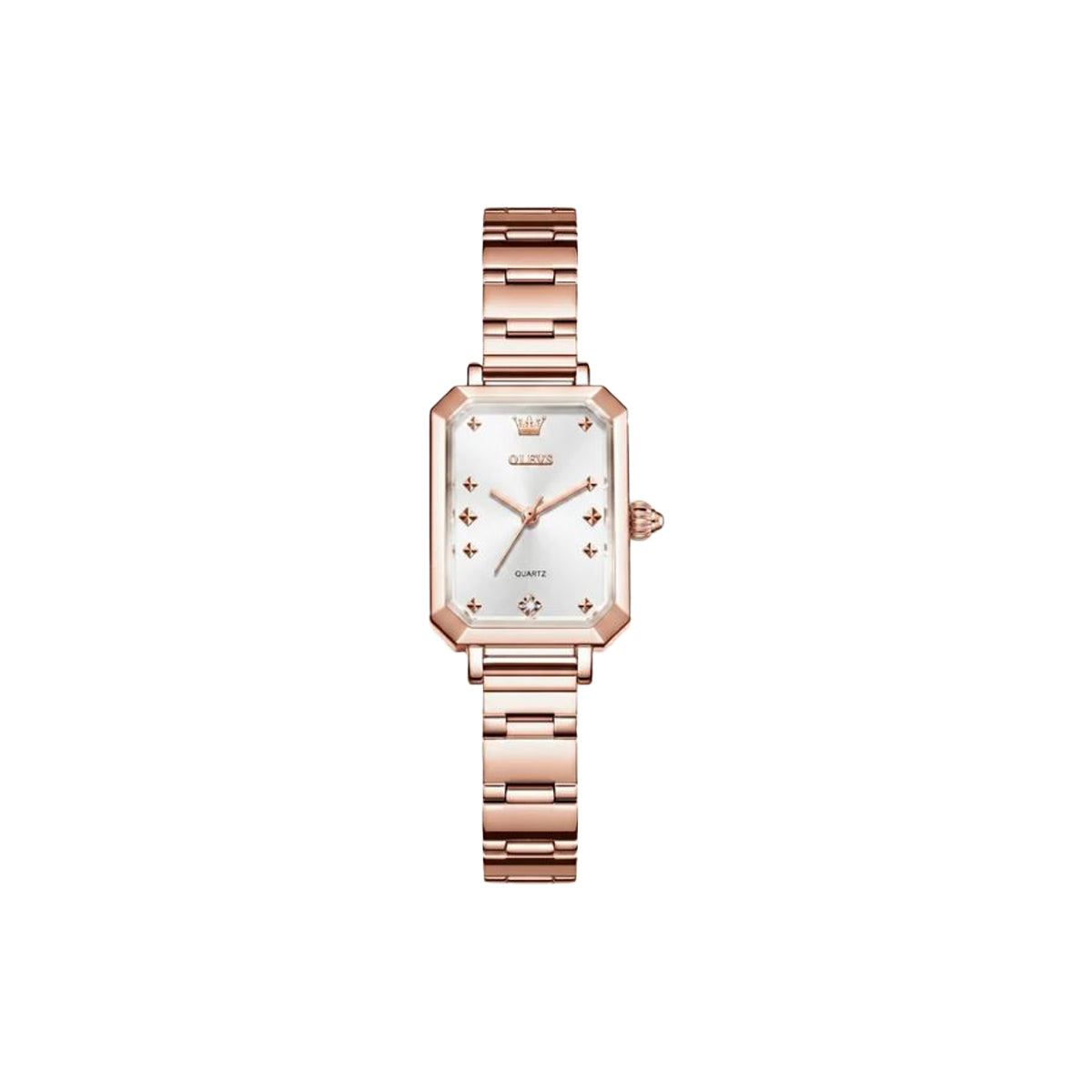 OLEVS 5660 Women’s Elegant Quartz Watch Rose Gold White– Stainless Steel Bracelet Ladies Analog Wristwatch