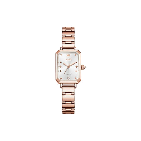 OLEVS 5660 Women’s Elegant Quartz Watch Rose Gold White– Stainless Steel Bracelet Ladies Analog Wristwatch