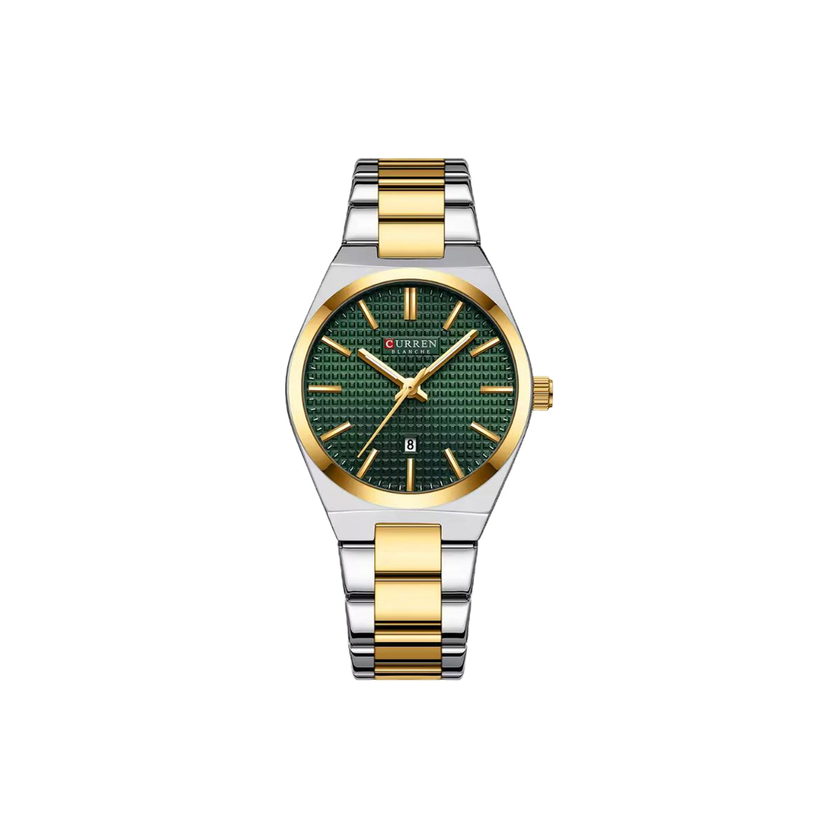 CURREN 8439L Women’s Gold Green Quartz Watch – Stainless Steel Bracelet & Date Display