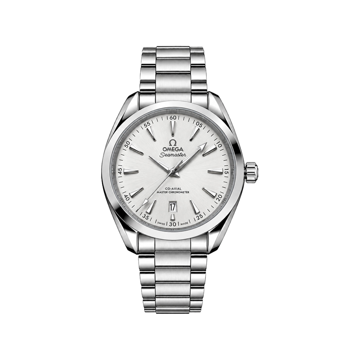Omega Seamaster Aqua Terra Men’s Watch – White Dial Dial & Stainless Steel Chain Strap