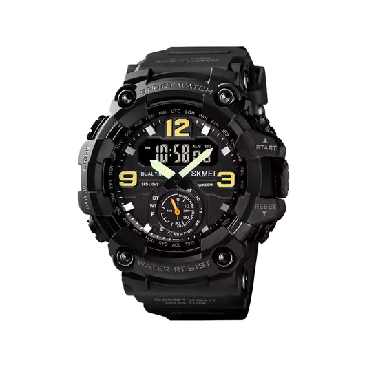 SKMEI 1637 Men’s Analog Digital Sports Watch Black – 50M Waterproof
