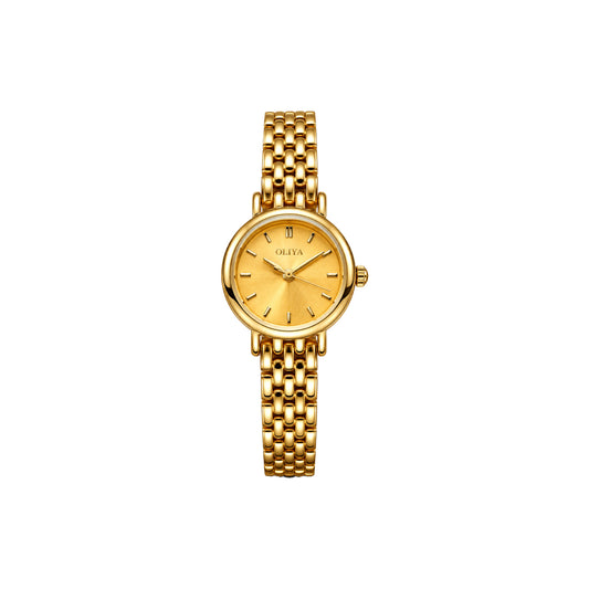 OLIYA Elegant Ladies Gold Watch – Gold Dial & Classic Bracelet