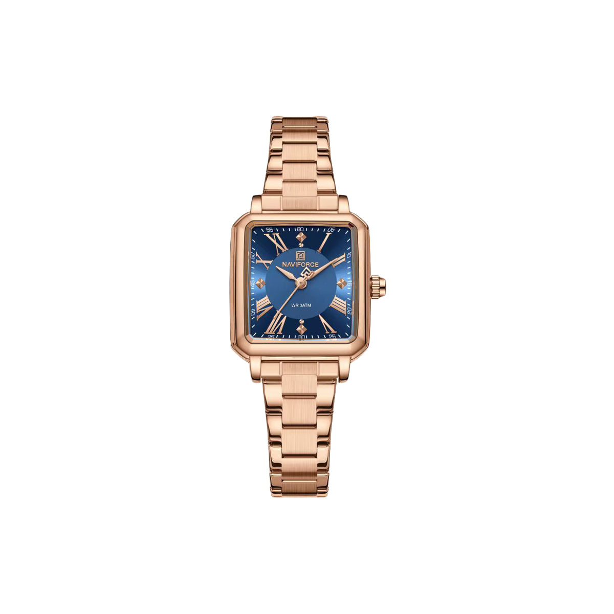 NAVIFORCE NF5065 Women’s Square Quartz Watch Blue Dial– Stainless Steel Bracelet
