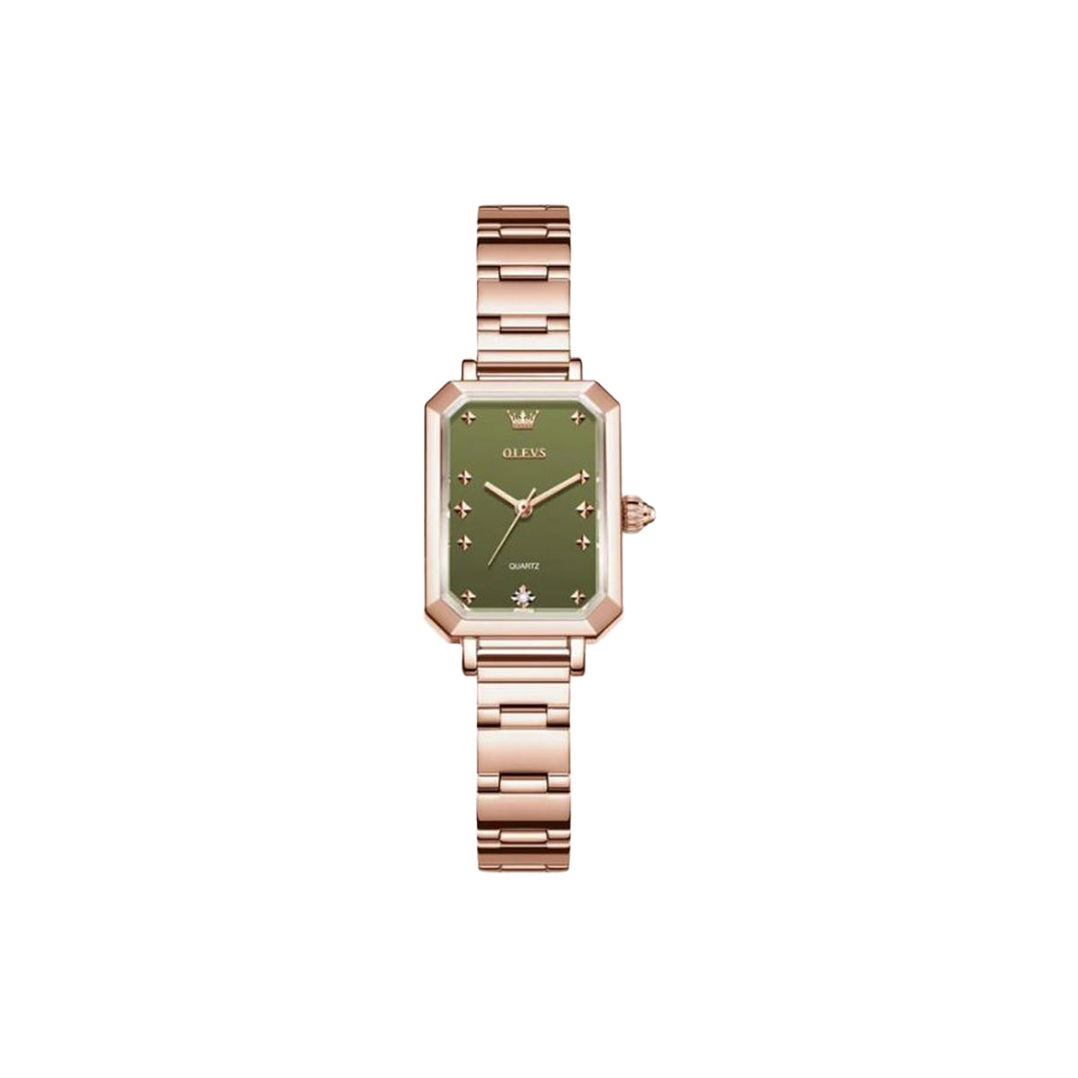 OLEVS 5660 Women’s Elegant Quartz Watch Rose Gold Olive– Stainless Steel Bracelet Ladies Analog Wristwatch