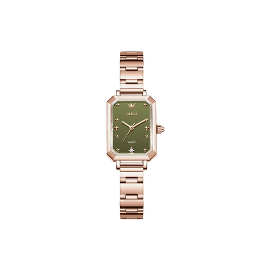 OLEVS 5660 Women’s Elegant Quartz Watch Rose Gold Olive– Stainless Steel Bracelet Ladies Analog Wristwatch