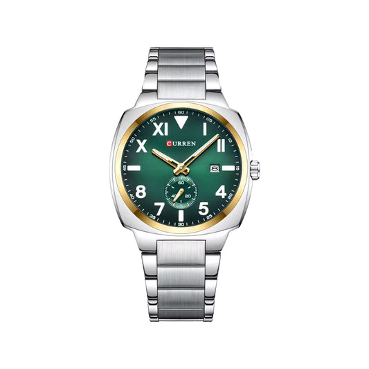 CURREN 8472 Men’s Green Dial Watch – Silver Stainless Steel Bracelet