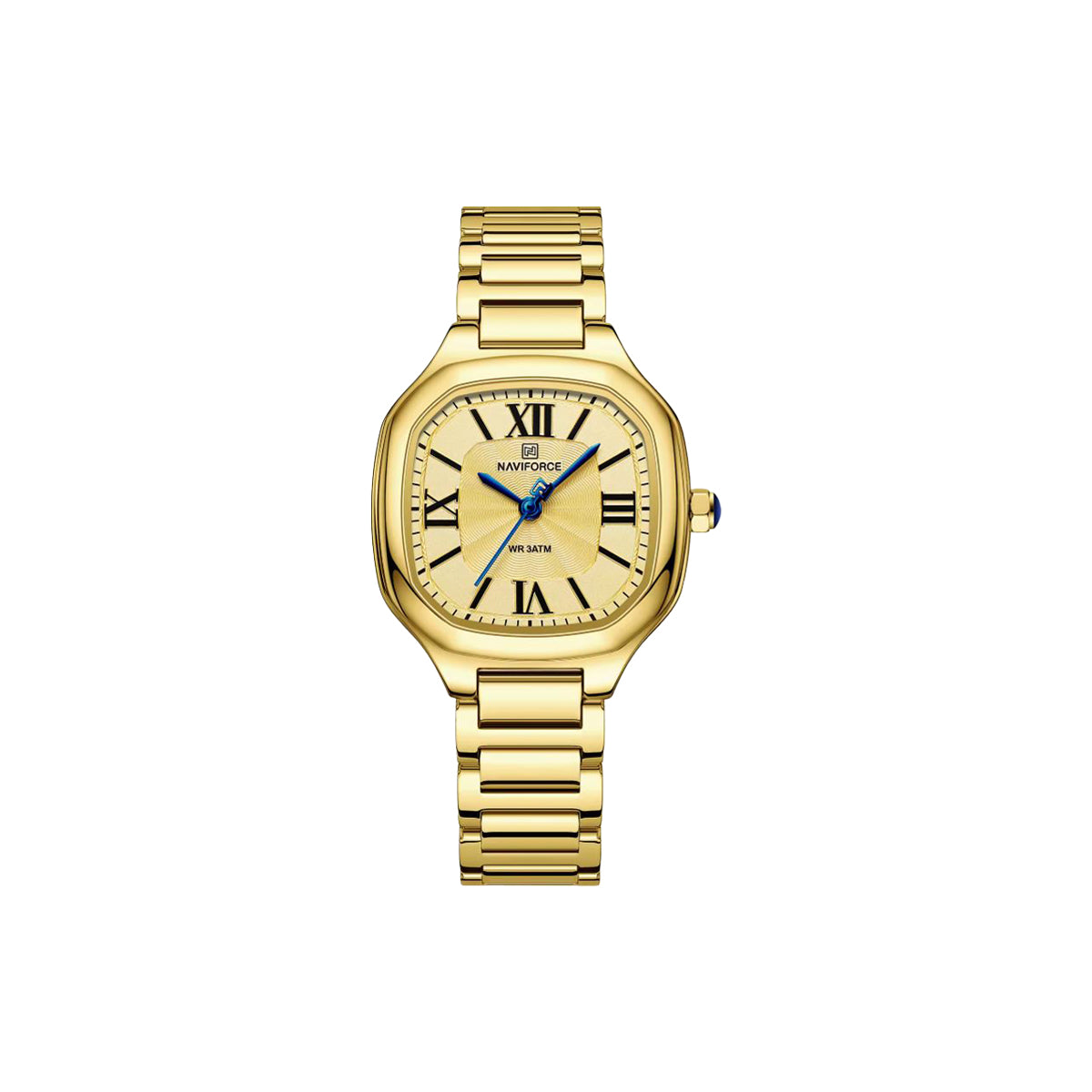 NAVIFORCE 5042 Women’s Square Quartz Watch Golden – Stainless Steel Bracelet