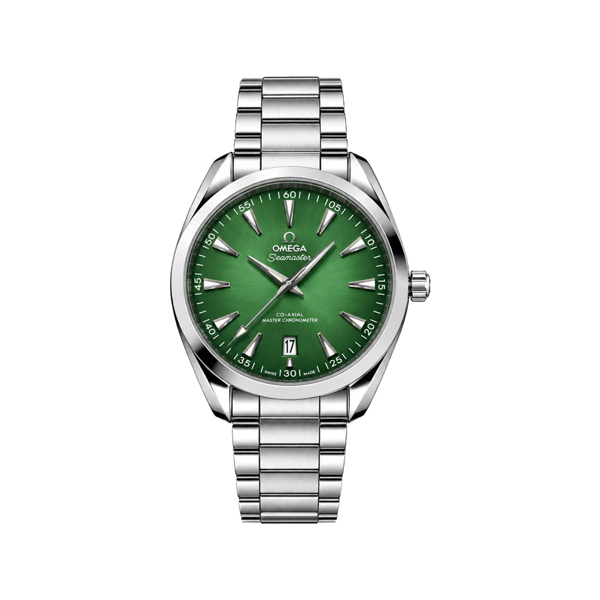 Omega Seamaster Aqua Terra Men’s Watch – Green Dial & Stainless Steel Chain Strap
