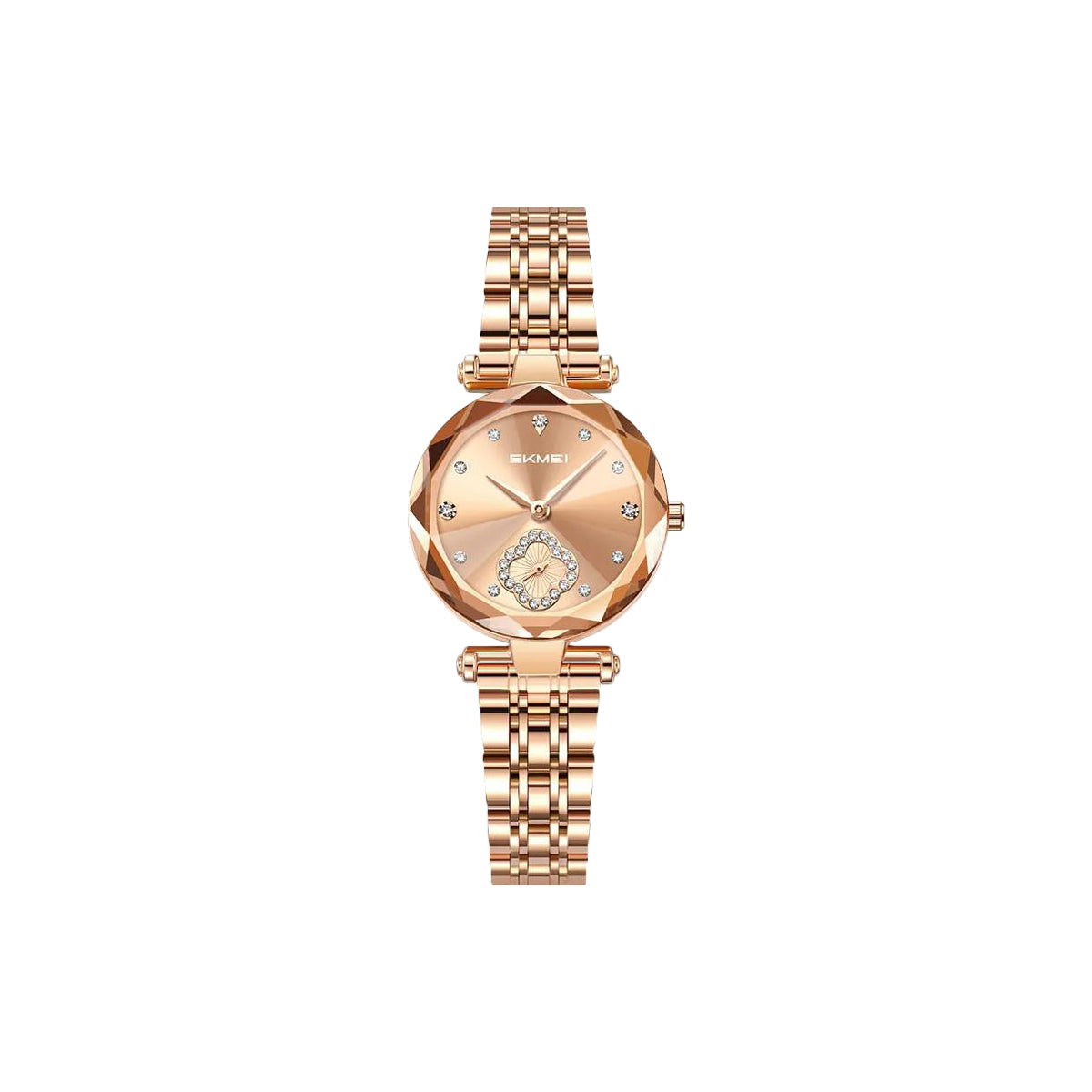 SKMEI 2718 Women’s Elegant Quartz Watch RoseGold Dial– Stainless Steel Band, 30M Waterproof Ladies Dress Watch