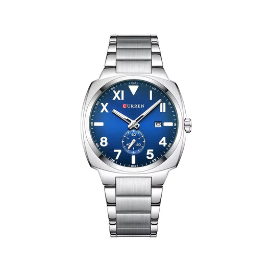 CURREN 8472 Men’s Blue Dial Watch – Silver Stainless Steel Bracelet