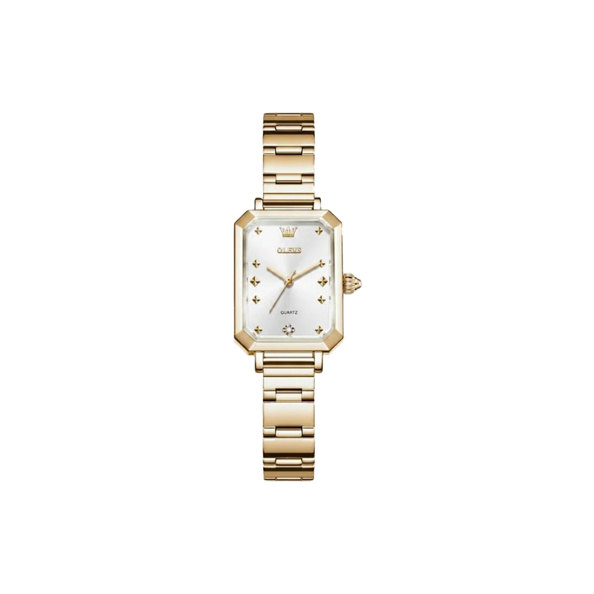 OLEVS 5660 Women’s Elegant Quartz Watch Golden White– Stainless Steel Bracelet Ladies Analog Wristwatch
