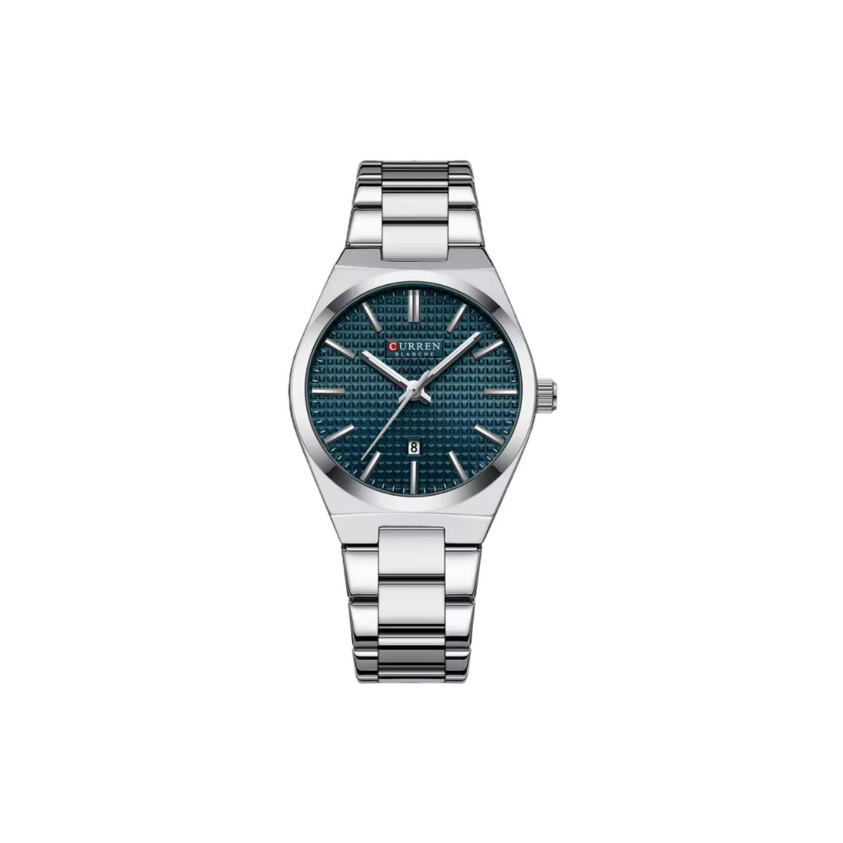 CURREN 8439L Women’s Silver Blue Quartz Watch – Stainless Steel Bracelet & Date Display