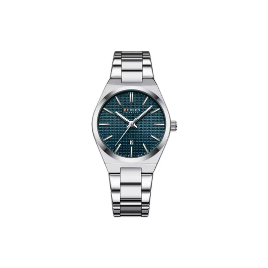 CURREN 8439L Women’s Silver Blue Quartz Watch – Stainless Steel Bracelet & Date Display