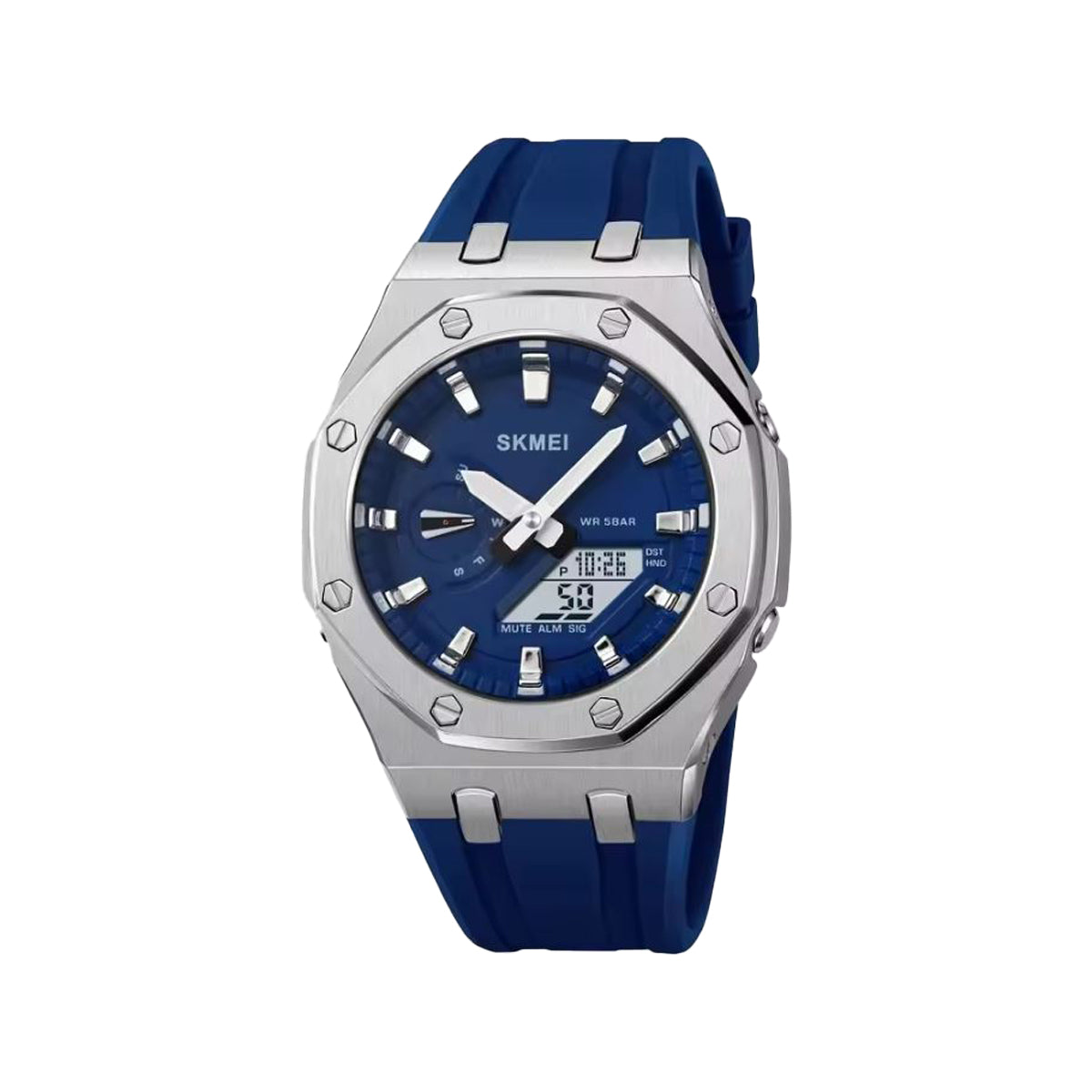 SKMEI 2243 Men’s Analog Digital Watch Blue – World Time, 5 Alarms, Chronograph