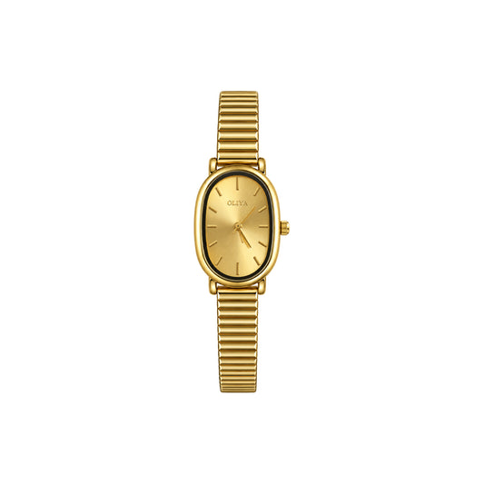 OLIYA 2015 Ladies Gold Dial Gold Watch – Elegant Oval Case & Classic Bracelet