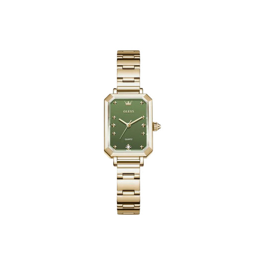 OLEVS 5660 Women’s Elegant Quartz Watch Golden Olive– Stainless Steel Bracelet Ladies Analog Wristwatch